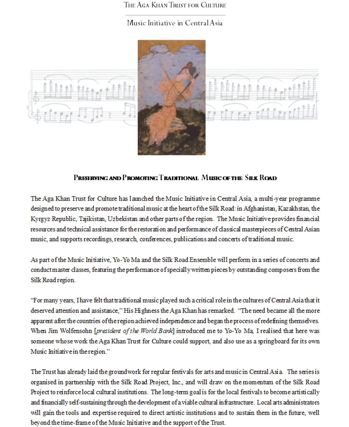 Aga Khan Music Initiative for Central Asia - Preserving and Promoting ...