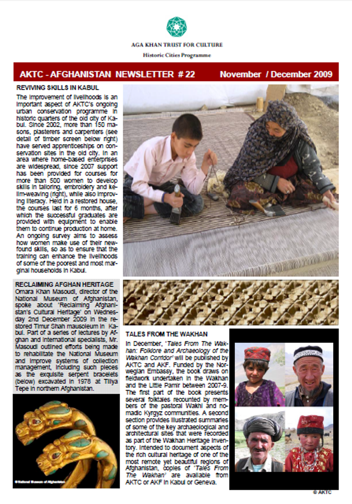 Aga Khan Trust for Culture November / December 2009 Afghanistan