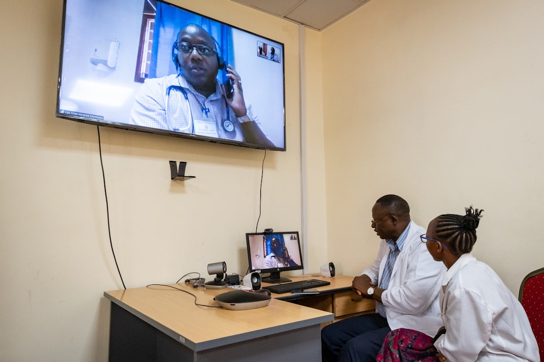In Kenya, to ensure quality diagnosis and treatment doctors at Mariakani Subcounty Hospital in Kilifi County have eHealth consultations regularly with specialists at the Aga Khan Hospital Mombasa.