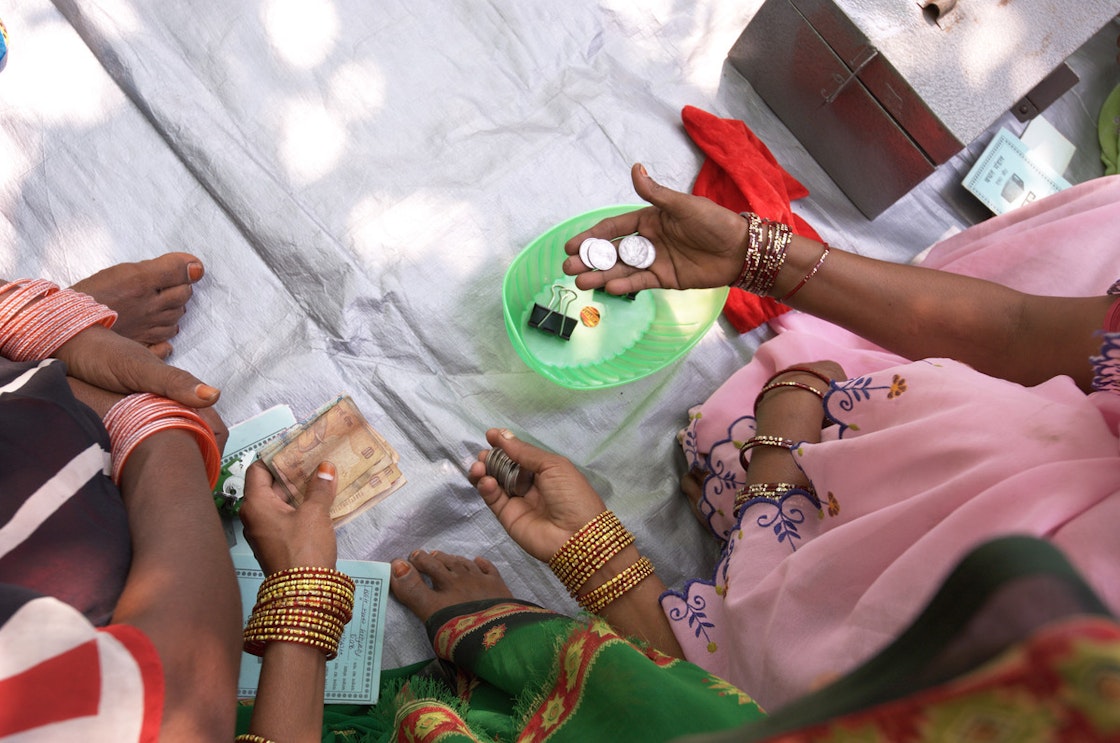 Community Based Savings Groups (CBSGs) in India are self-managed groups that provide their members access to basic financial services. AKDN / Jean-Luc Ray