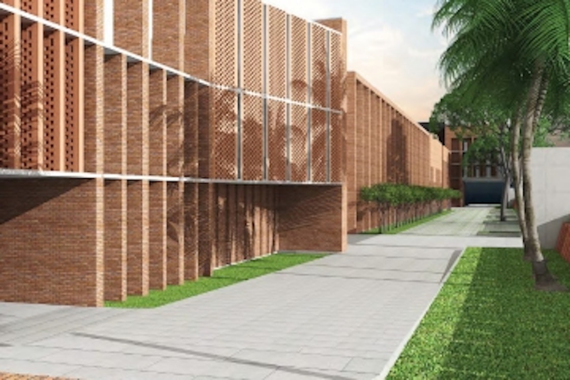 Architectural view of the Aga Khan Academy, Dhaka