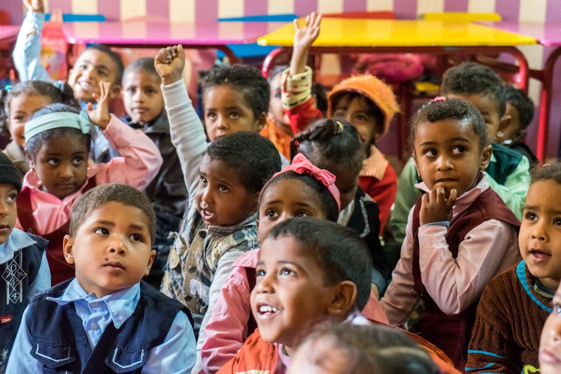 AKDN’s Early Childhood Development (ECD) Programme in Egypt has improved the accessibility rate to safe pre-schools in Aswan from 22% in 2005 to 56% in 2015. AKDN / Christopher Wilton-Steer