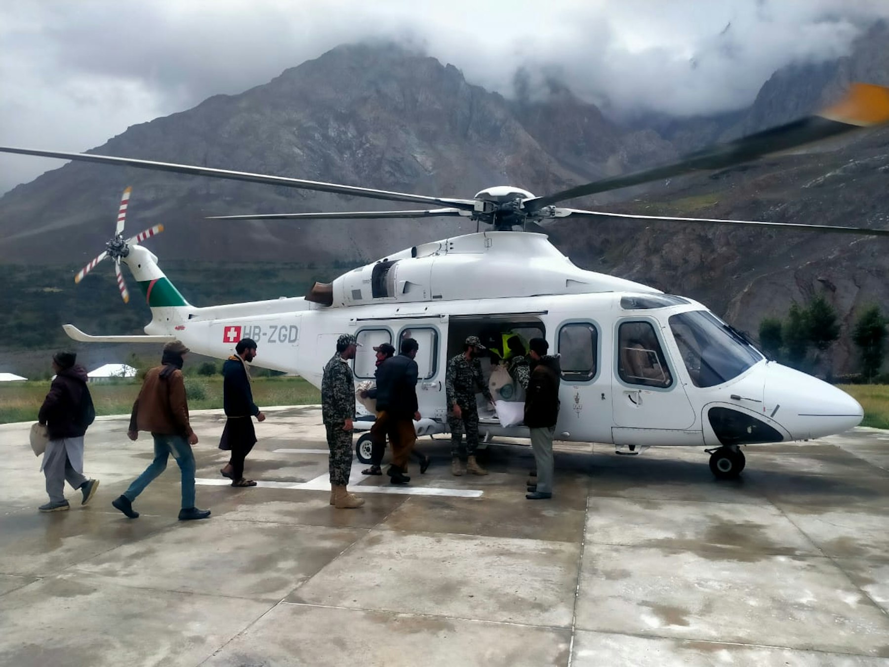 Helicopter assistance for Golian village, Chitral