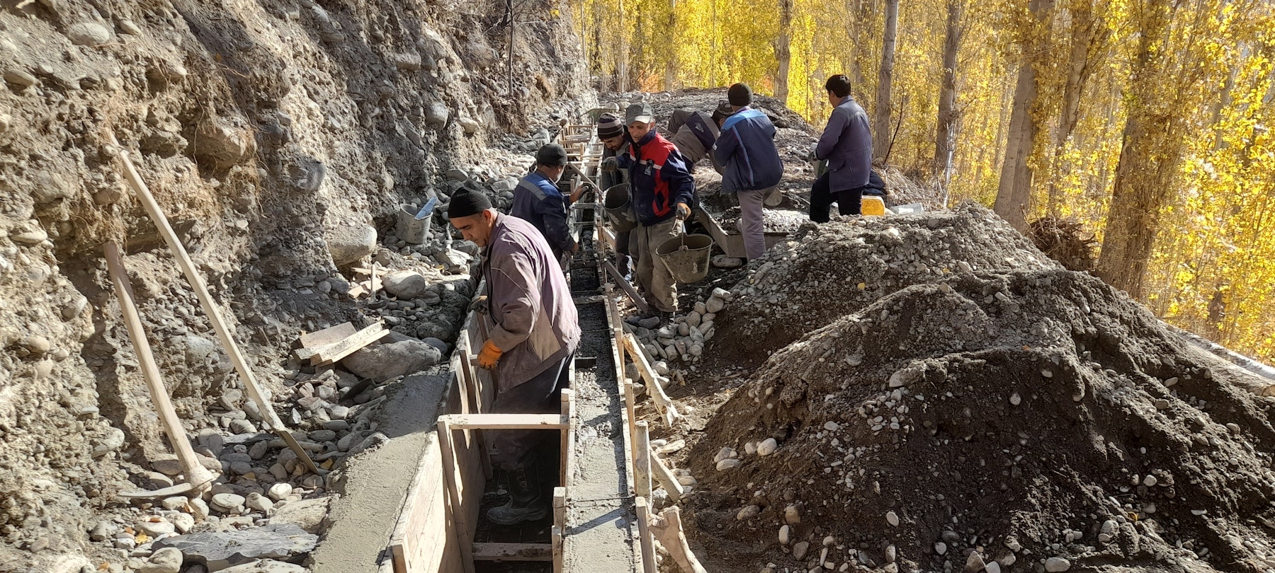 Restoration of an irrigation canal in Veshab village.