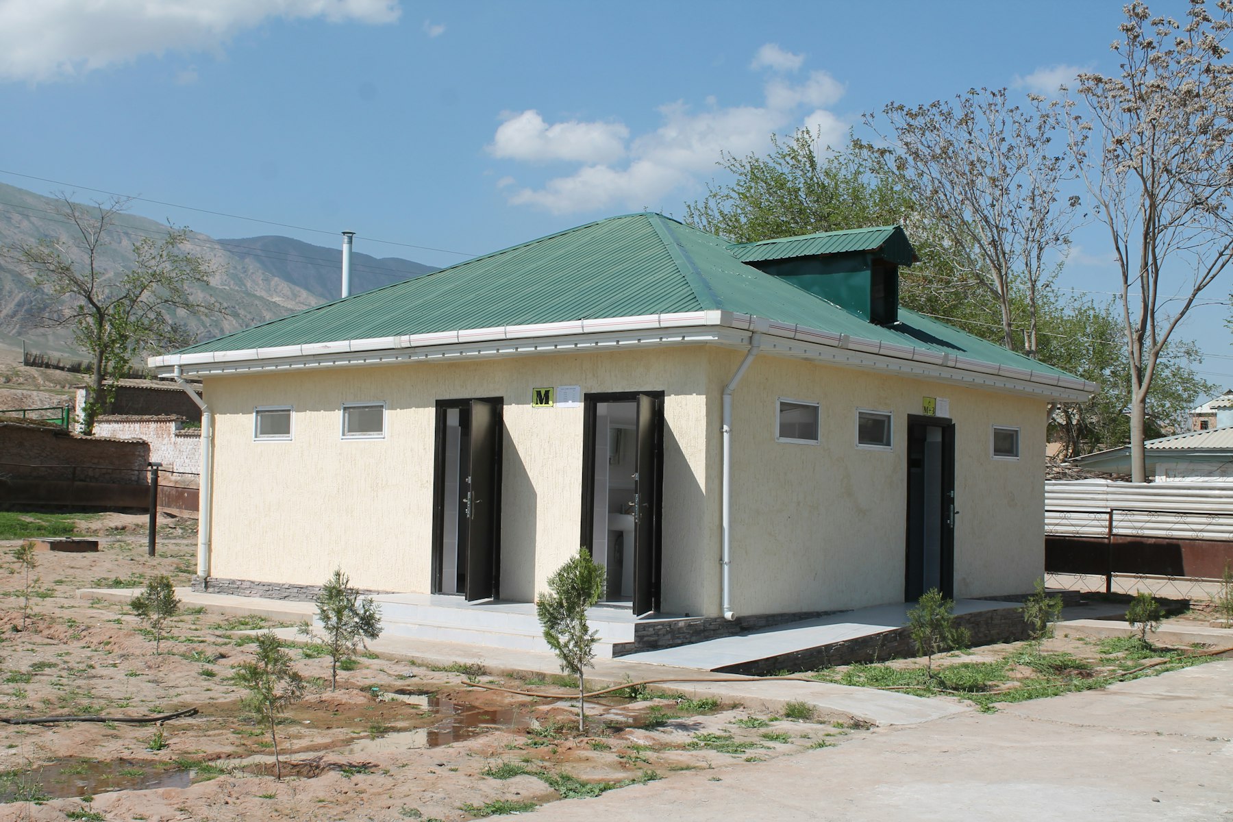 Latrine in Surkhob Village, Farkhor District, Khatlon. Many infectious diseases in Central Asia are waterborne and related to hygiene. Building latrines, with handwashing facilities, reduces the incidence of typhoid, cholera, dysentery, hepatitis A, and skin and eye infections. When girls have access to school latrines, they can attend school month-round and miss fewer classes and are at less risk of contracting illnesses caused by lack of hygiene facilities.